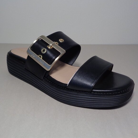 Cole Haan Size 7 M ORIGINALGRAND PLATFORM SLIDES Black Sandals New Women's Shoes - Picture 7 of 16